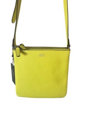 Vince Camuto NEVE Crossbody Bag Sulphur Springs Yellow NWT Leather Purse